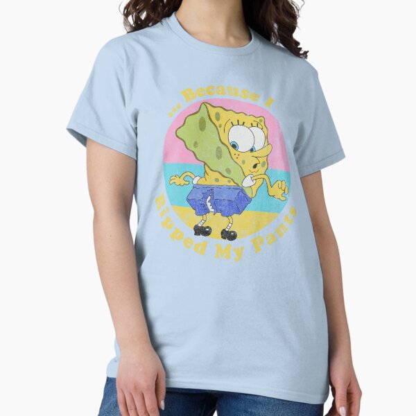 Vista previa del artículo con la obra «Bob Esponja Pantalones Cuadrados porque me rompí los pantalones», diseñado y vendido por FifthSun.