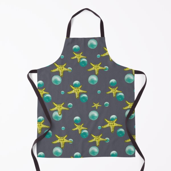 Item preview, Starfish yellow bubble cute a pattern watercolor designed and sold by Yana Mustafina | Boho Soulful Designs.