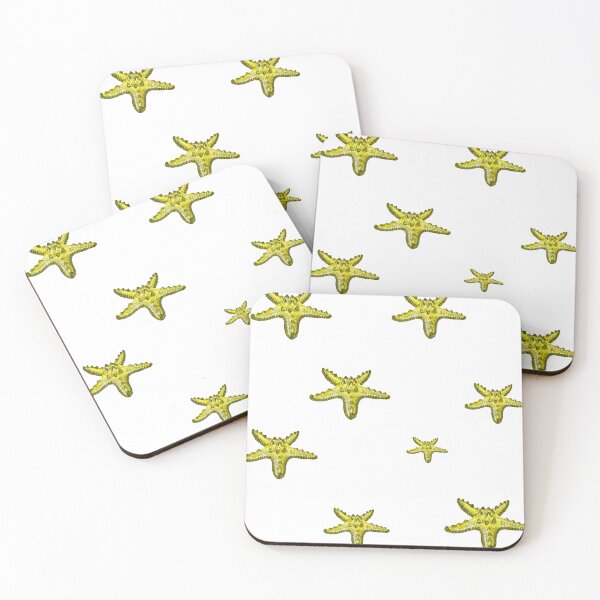 Item preview, Starfish yellow cute pattern a watercolor sketch designed and sold by Yana Mustafina | Boho Soulful Designs.