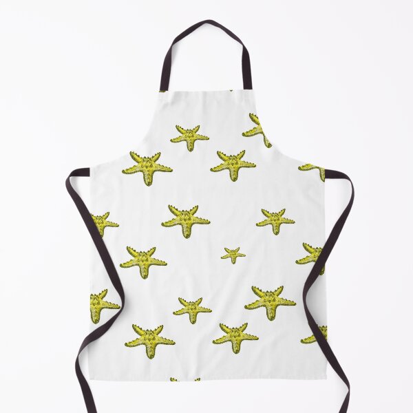 Item preview, Starfish yellow cute pattern a watercolor sketch designed and sold by Yana Mustafina | Boho Soulful Designs.