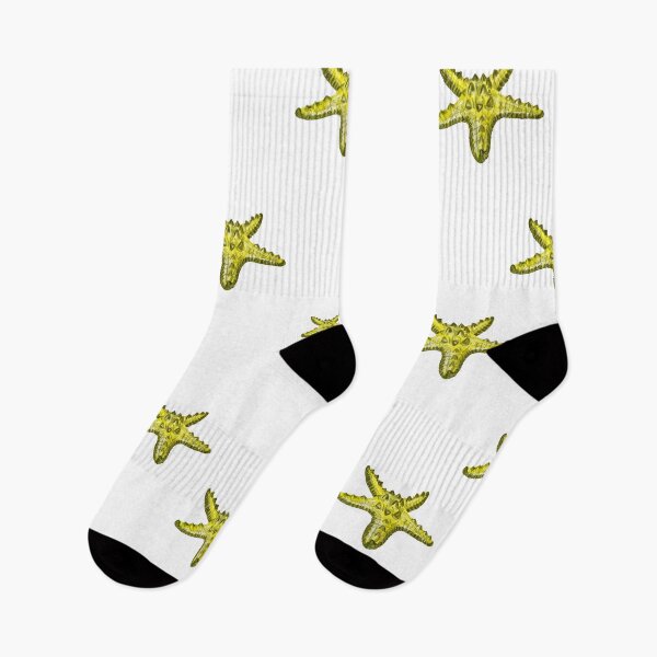 Item preview, Starfish yellow cute pattern a watercolor sketch designed and sold by Yana Mustafina | Boho Soulful Designs.