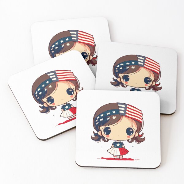 Item preview, American girl - Independence day cute chibi kawaii designed and sold by ChibiInstant.