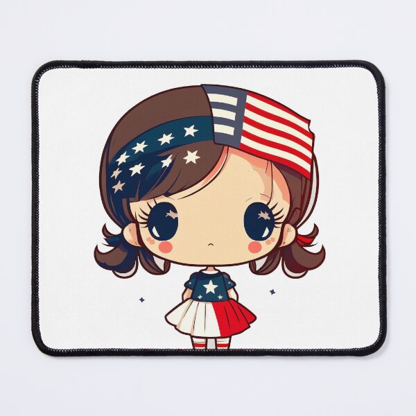 Item preview, American girl - Independence day cute chibi kawaii designed and sold by ChibiInstant.