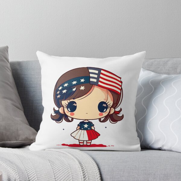 Item preview, American girl - Independence day cute chibi kawaii designed and sold by ChibiInstant.