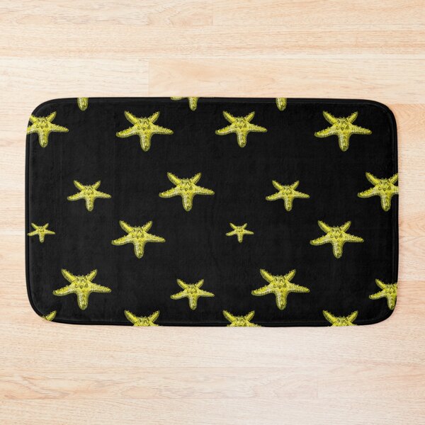 Item preview, Starfish yellow cute pattern a watercolor sketch black designed and sold by Yana Mustafina | Boho Soulful Designs.