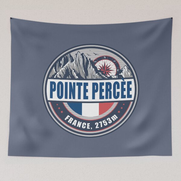 Item preview, Pointe Percee France Flag Mountain Hiking Design designed and sold by CynthiaGraphics.