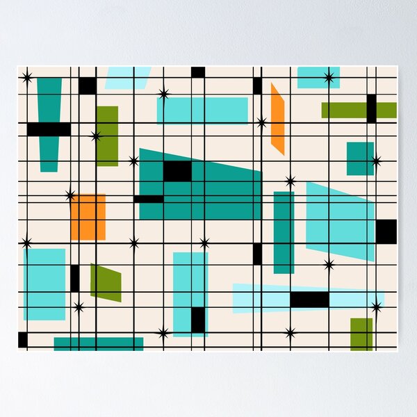 Item preview, Retro Grid and Starbursts designed and sold by StrangeLilOnion.