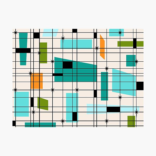 Item preview, Retro Grid and Starbursts designed and sold by StrangeLilOnion.