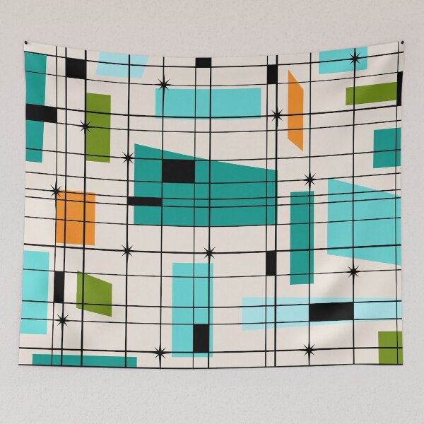 Item preview, Retro Grid and Starbursts designed and sold by StrangeLilOnion.