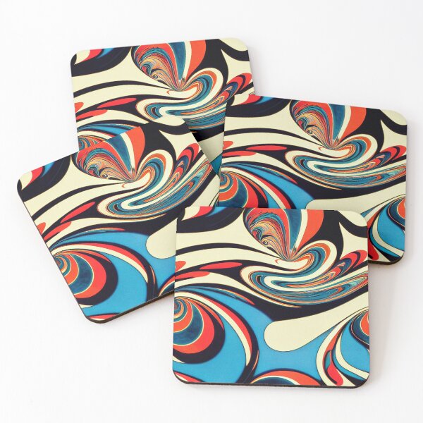 Item preview, Funky Marbled Effect - Marbling In Red, Yellow, Black and Blue designed and sold by Fine Prints.