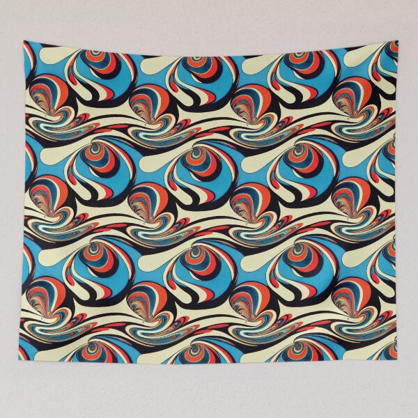 Item preview, Funky Marbled Effect - Marbling In Red, Yellow, Black and Blue designed and sold by Fine Prints.