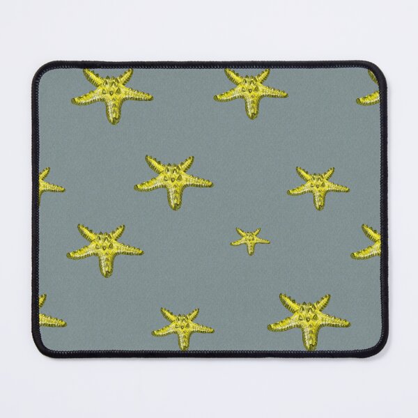 Item preview, Starfish yellow sea ocean grey pattern watercolor designed and sold by Yana Mustafina | Boho Soulful Designs.