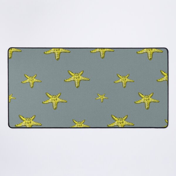 Item preview, Starfish yellow sea ocean grey pattern watercolor designed and sold by Yana Mustafina | Boho Soulful Designs.