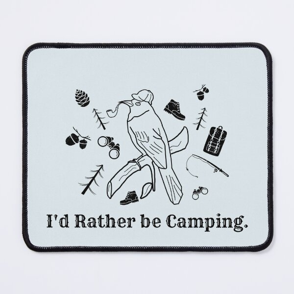 Item preview, Rather be Camping- Nefarious Inspector Grackle Bird Character designed and sold by ScaperShirts.