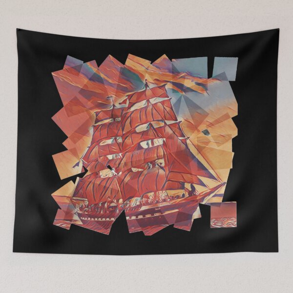 Item preview, Tall Ship Mosaic Art Piece - Digital Creative Sailing Ship Painting designed and sold by Pirate Foto.