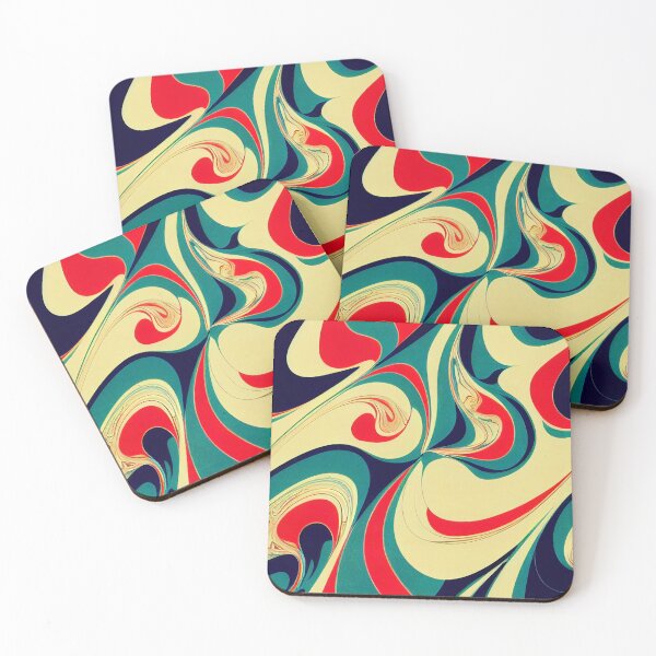 Item preview, Snazzy Marbled Surface In Red, Yellow, and Dark Blue - Marbling Effect designed and sold by Fine Prints.