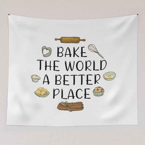 Item preview, Bake the world a better place designed and sold by Catsloversdotme.