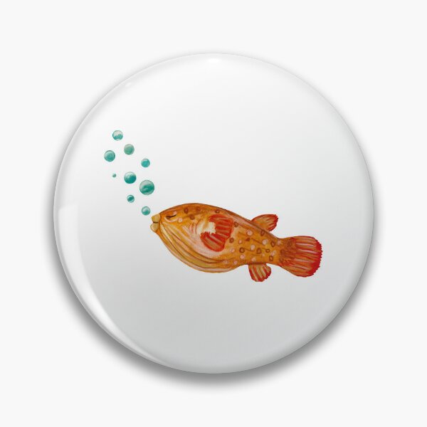 Item preview, Fish red bubbles ocean sea watercolor illustration designed and sold by Yana Mustafina | Boho Soulful Designs.