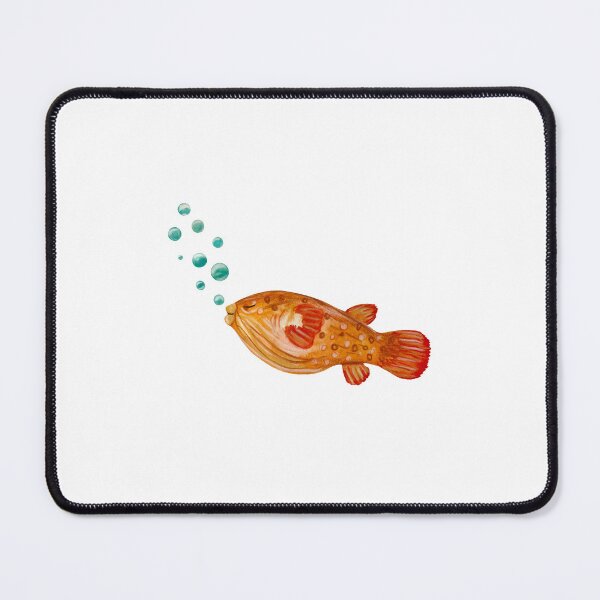 Item preview, Fish red bubbles ocean sea watercolor illustration designed and sold by Yana Mustafina | Boho Soulful Designs.