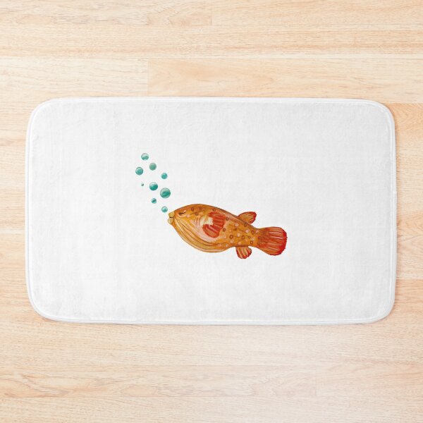 Item preview, Fish red bubbles ocean sea watercolor illustration designed and sold by Yana Mustafina | Boho Soulful Designs.