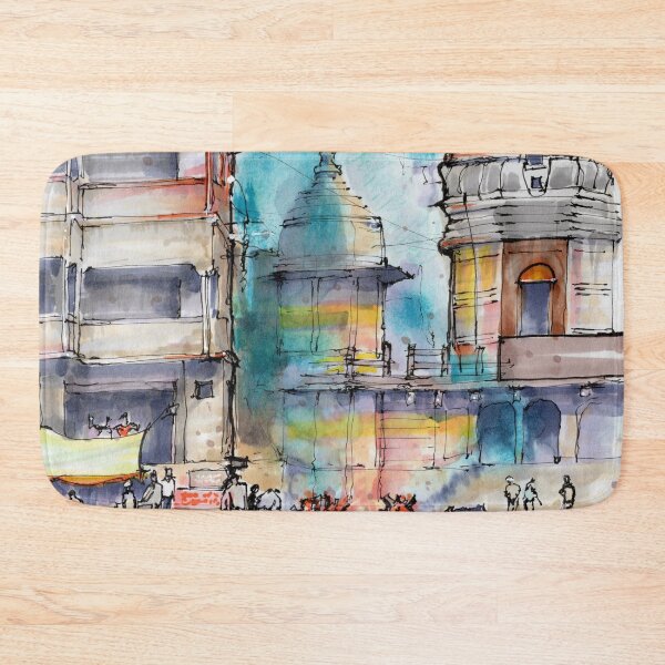 Item preview, Waterfront Scene, Manikarnika Ghat, India designed and sold by Gregg Brown.