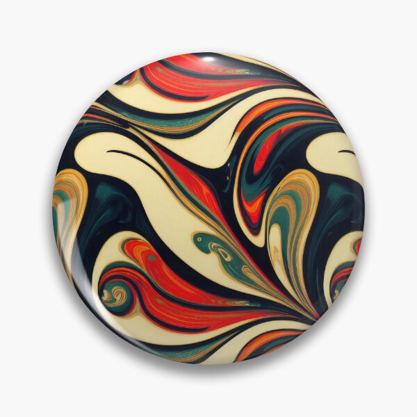 Item preview, Groovy Marbled Surface In Red, Yellow, Blue and Dark Blue - Marbling Effect designed and sold by Fine Prints.
