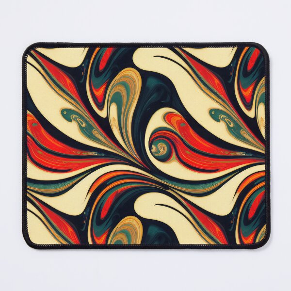 Item preview, Groovy Marbled Surface In Red, Yellow, Blue and Dark Blue - Marbling Effect designed and sold by Fine Prints.