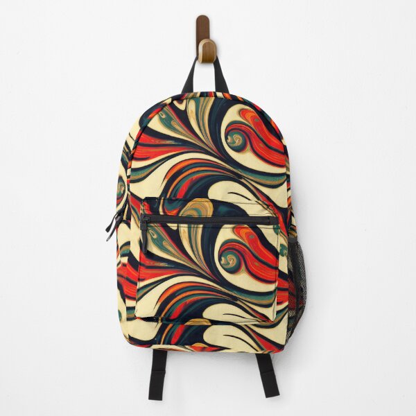 Item preview, Groovy Marbled Surface In Red, Yellow, Blue and Dark Blue - Marbling Effect designed and sold by Fine Prints.