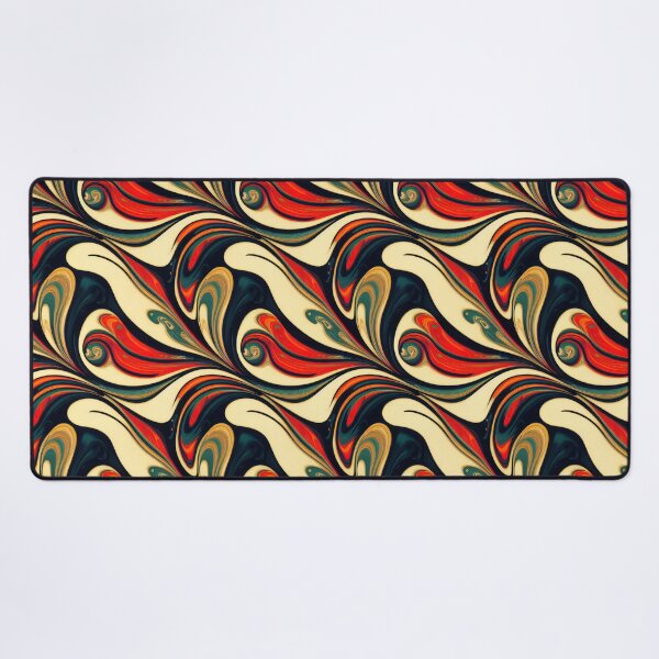 Item preview, Groovy Marbled Surface In Red, Yellow, Blue and Dark Blue - Marbling Effect designed and sold by Fine Prints.