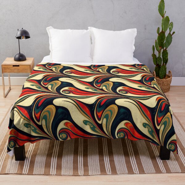Item preview, Groovy Marbled Surface In Red, Yellow, Blue and Dark Blue - Marbling Effect designed and sold by Fine Prints.
