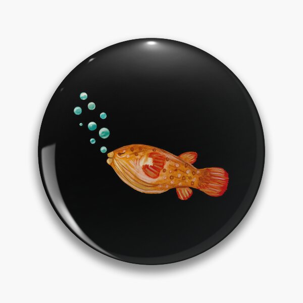 Item preview, Fish red bubbles ocean sea watercolor illustration black designed and sold by Yana Mustafina | Boho Soulful Designs.