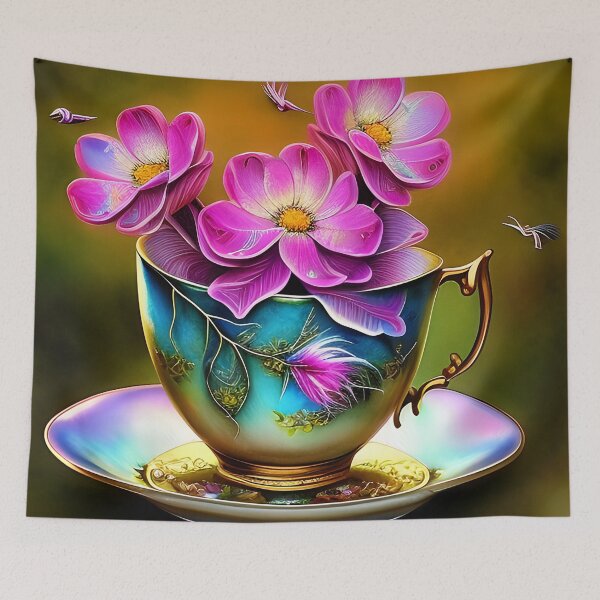 Item preview, Pink blossoms in teacup designed and sold by ibelieveimages.