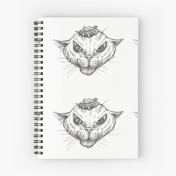 Item preview, Why me? Cat with bird nest on head drawing designed and sold by CrittersByLola.