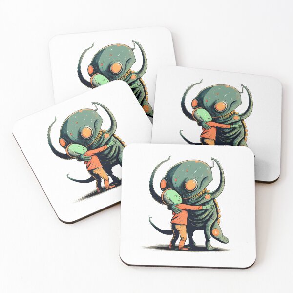 Item preview, Creepy Aliens Hugging Sticker! designed and sold by TheLazyCryptid.