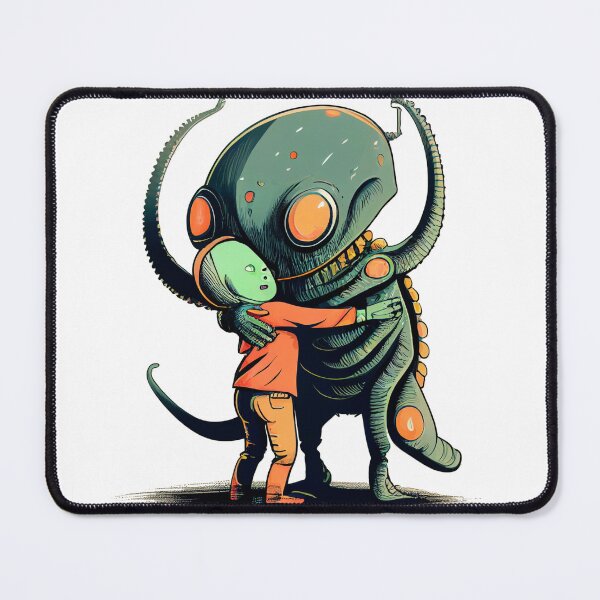Item preview, Creepy Aliens Hugging Sticker! designed and sold by TheLazyCryptid.