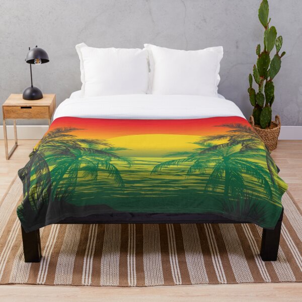 Item preview, Reggae Unique Sunset with plam trees designed and sold by Poetic4Passion.