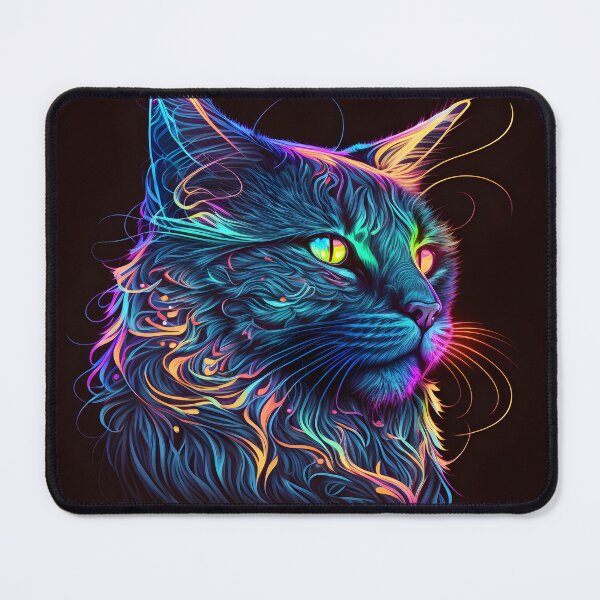 Item preview, Psychedelic Trippy Rainbow Rave Cat designed and sold by Iosis-Art.