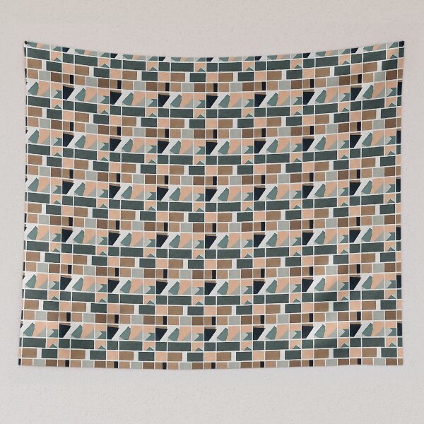 Item preview, Muted tones abstract squares pattern designed and sold by ibelieveimages.