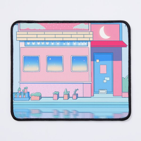 Item preview, Blue cute coffe shop designed and sold by Sunsetcandyart.