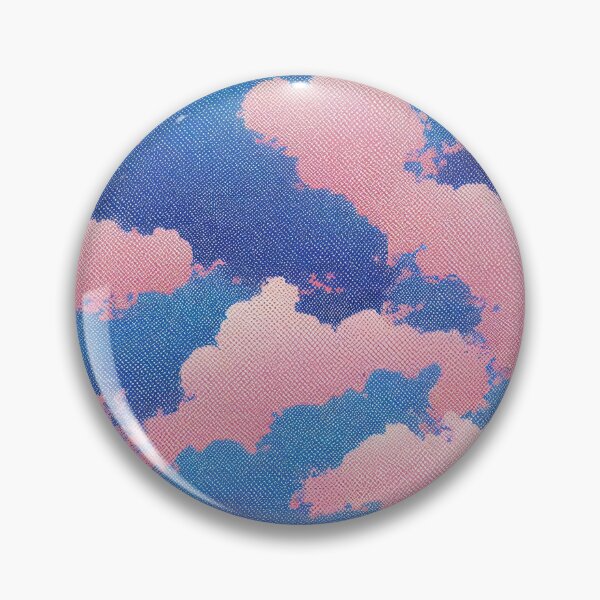 Item preview, Vaporwave Clouds on Fabric - 80s Style Chillwave Pattern in Blue & Pink designed and sold by Fine Prints.