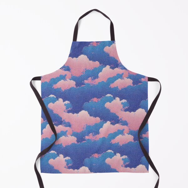 Item preview, Vaporwave Clouds on Fabric - 80s Style Chillwave Pattern in Blue & Pink designed and sold by Fine Prints.