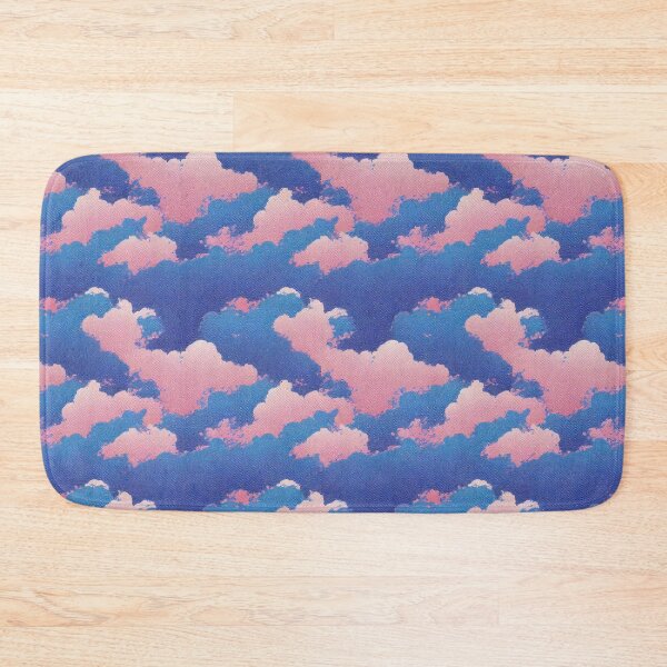 Artikelvorschau, Vaporwave Clouds on Fabric - 80s Style Chillwave Pattern in Blue & Pink entworfen und verkauft von Fine Prints.
