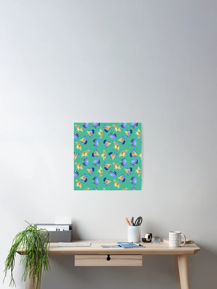 Thumbnail 2 of 3, Poster, Lovely Rabbits pattern designed and sold by Yuandi Yang.