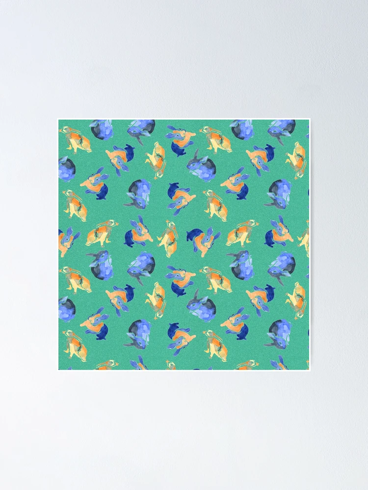 Thumbnail 1 of 3, Poster, Lovely Rabbits pattern designed and sold by Yuandi Yang.