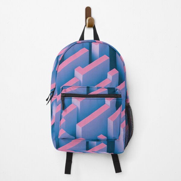 Artikelvorschau, Vaporwave Columns - 80s Style Chillwave Pattern in Blue & Pink entworfen und verkauft von Fine Prints.