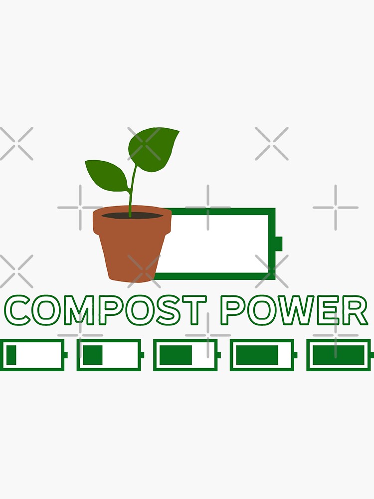 Thumbnail 3 of 3, Sticker, compost (compost power) designed and sold by mystudiocreate.
