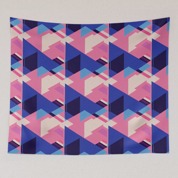 Artikelvorschau, Vaporwave Abstract - 80s Style Chillwave Pattern in Blue & Pink entworfen und verkauft von Fine Prints.