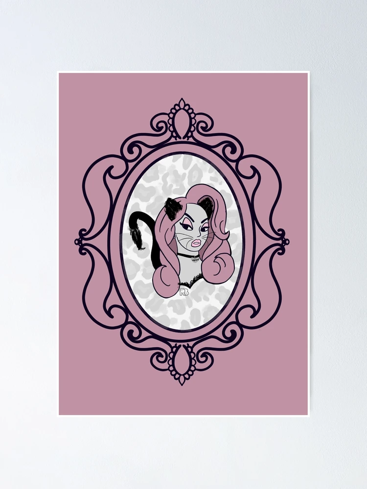 Thumbnail 1 of 3, Poster, Cat Pin Up Portrait designed and sold by RooBooCo.