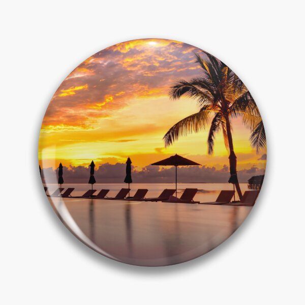 Item preview, Sunset at luxury resort over pool. designed and sold by Streetsigns1957.