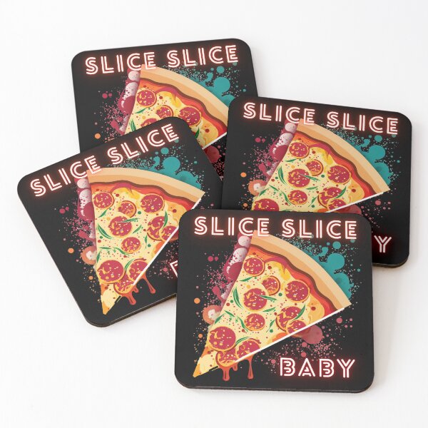 Item preview, "Slice Slice Baby" Pizza Pun T-Shirt Design designed and sold by flowinglobe.